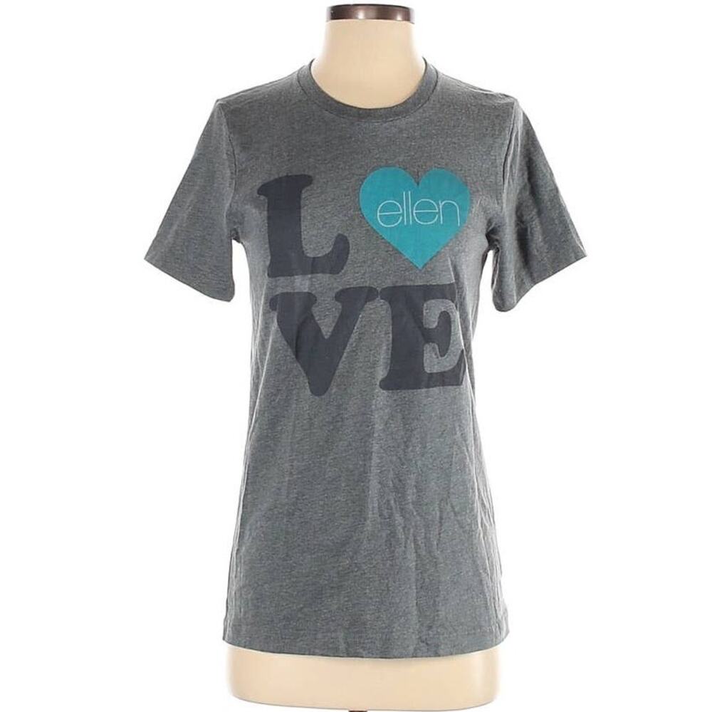 Love Ellen T-Shirt‎ Grey Short Sleeve Graphic Women's Small Ellen DeGeneres